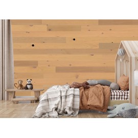 Timberchic Pine Wooden Wall Planks - Simple Peel & Stick Wall Covering Application for DIY Accent Wall & Home Improvement - Premium Modern Wall Paneling - (4" Wide - 10 Sq. Ft., Sandstone)