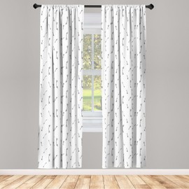 Lunarable Flecha Cortina de Microfibra, Motivos, Window Treatments 2 Panel Set for Living Room Bedroom Decor, 56" x 95", Blanco Negro