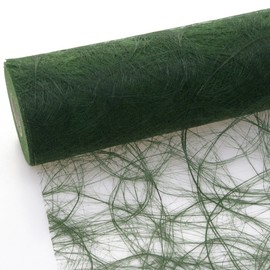 Sizoweb Table Runner - 25-Metre Roll + 100 Decorative Stars in Silver (20 cm Wide, Dark Green)
