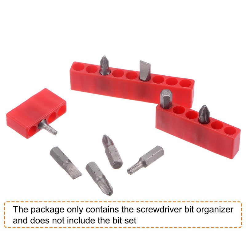 sourcing map 4pcs Plastic Hex Shank Screwdriver Bit Holder Organizer