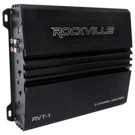 Rockville RVT-1 2-Channel Car Amplifier, 1000W Peak/250W RMS, Class-AB, MOSFET Power Supply, Bass EQ, Crossover, Perfect for Subwoofers and Car Audio