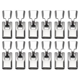 sourcing map 12 Sets Platinum Alloy Bracelet Flat Buckle Clasps, 35mm Clasps Leather Cord End Cap Connector for DIY Flat Leather Bracelet Jewelry Making
