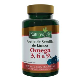 Natures Life Aceite de Semilla de Linaza - Suplemento Alimenticio con Omega 3, 6 y 9, Apoya la Salud del Corazn, Cerebro y a la Digestin - 90 Cpsulas 