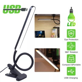 Universal LED Desk Lamp Dimmable Clip-On Flexible Reading Light Gooseneck Adjustable Lamp