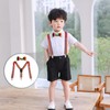 KRYMSON Set of 2 Rainbow Bow Tie Suspenders, Adjustable Suspenders,
