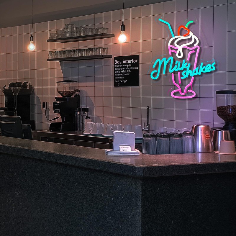 Milk Shakes Neon Signs Ice Cream Neon Light Milk Tea