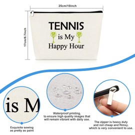 Tennis Gifts for Women Tennis Lover Gift Cosmetic Bag Tennis Team Gift Tennis Player Birthday Gift Tennis Coach Gift Makeup Bag Tennis Gifts for Friends Coworkers Christmas Gift Travel Pouch