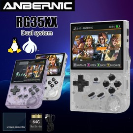 RG35XX Retro Handheld Game Console, 3.5 Inch IPS Screen, 32GB Storage Pre-Loaded Games, HDMI TV Output, 2600mAh Battery (RG35XX-White)