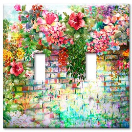 Art Plates 2-Gang Toggle OVERSIZE Switch Plate - OVER SIZE Decorative Metal Wall Plate - Floral Decorative Metal Wall Plate - (Made in USA)