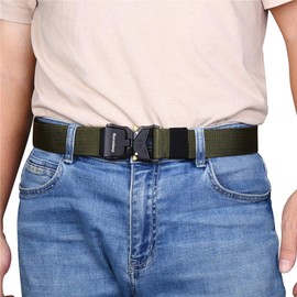 RunsDeep 2528 Tactical Belt, Survival Game Belt, One-Touch Belt, Cobra Buckle, Survival Game, Equipment, Gun Belt, Military Belt, For Work, Outdoors, DIY, Black