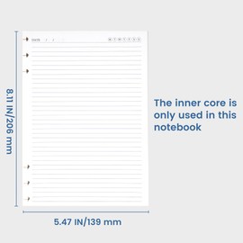 Yoment Discbound Lined Refills for 6.1 x 8.3 Hardcover Notebook, Spiral Journal Notebook for Office Work Meeting Planner, for School Students Class Notes, Small