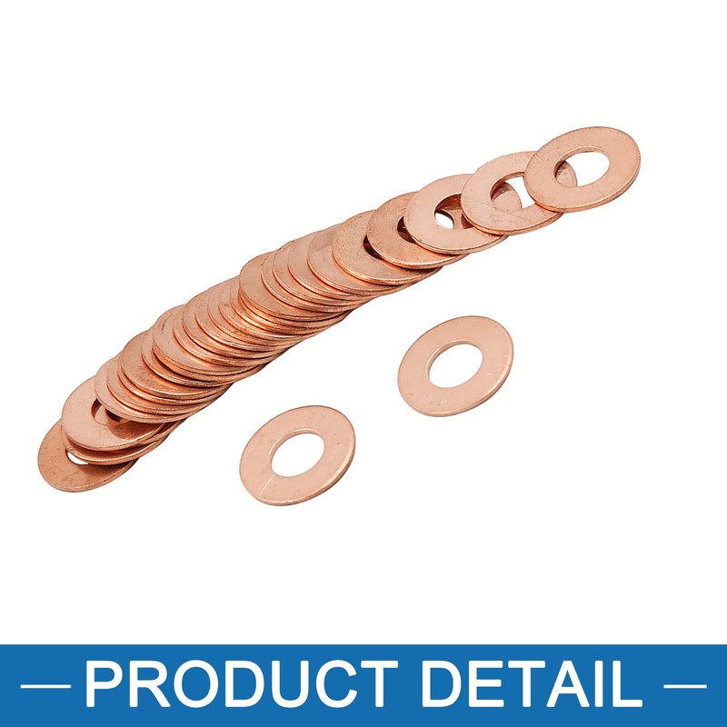 A ABSOPRO Pack of 30 Copper Flat Discs Universal M8