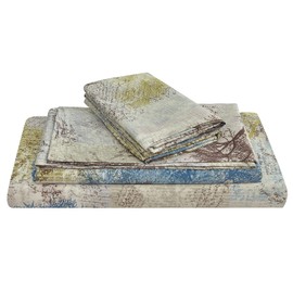 JSD Rustic Print Sheet Set Queen Size, 4 Piece Tree Pattern Soft Microfiber Bed Sheets Extra Deep Pocket