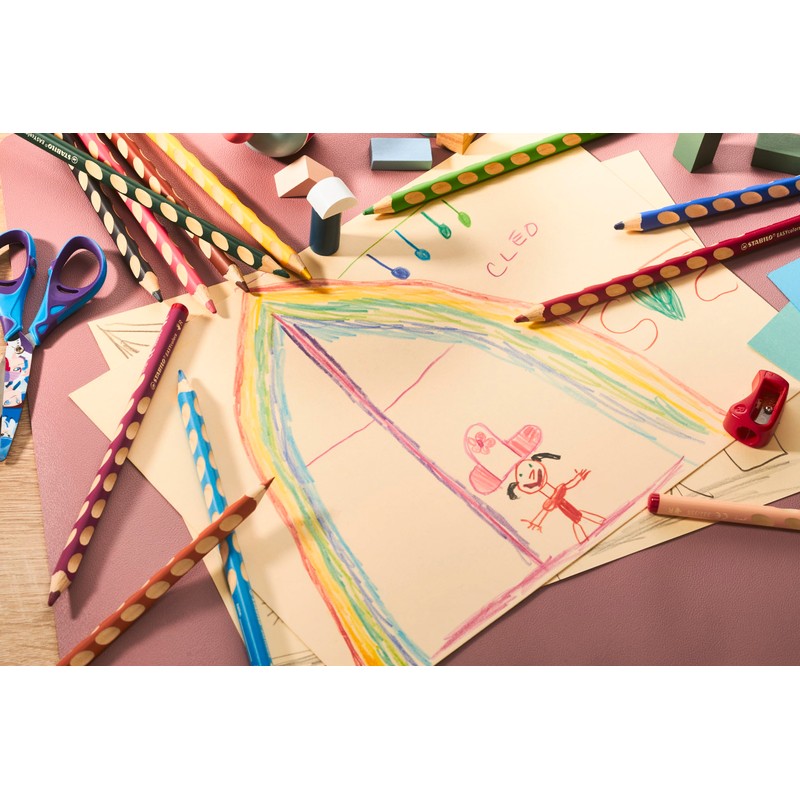 STABILO - Ergonomic colouring pencil for left-handed users - EASYcolors