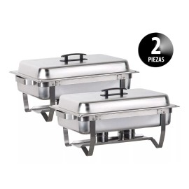 Dilitools Bufetera Chafer Inserto Entero 9 Lt Plegable Acero Inox 2pzs
