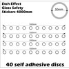 SmartSignsSolutions Pack of 40 GLASS SAFETY STICKERS ETCH EFFECT FRONT