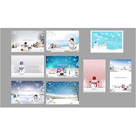 【Christmas Postcard Set of 9】"Merry Christmas & Happy New Year" Postcards / Cards / Postcards