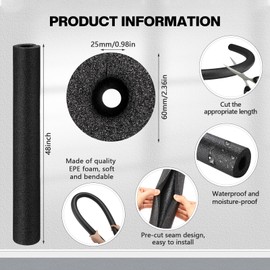 Pangda 3 Pack Pool Noodles 48 Inch Foam Noodles Swim Clamp Jumbo Hollow Foam Large Pre Slit Clamp Protection for Swimming Floating Craft Projects Padding Bumper(Black)