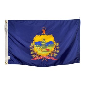 12x18" Vermont Boat Flag - All Weather Nylon & Reinforced Fly End Stitching - Made in USA (12x18")