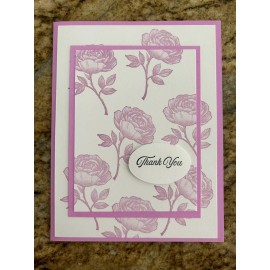 Stampin' Up! Card Set Of 4 Stampin Fresh Freesia Roses Thank You