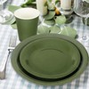 Whaline 100Pcs Olive Green Tableware Set Wedding Disposable Dinnerware Set