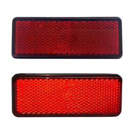 BTtime Reflector 2 Pcs Motorcycle Reflector Motorcycle Auto Tape Type Front Lower Fork Reflector Sticker Rear Saddle Bag Reflective Cover Sticking Vehicle Inspection Universal (Red Color)