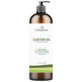 Aceite de ricino 16 fl oz | 100% puro y natural, prensado en frío | Suero para pestañas y aceite para el crecimiento del cabello sin hexano | Promueve el crecimiento del cabello, las cejas y las