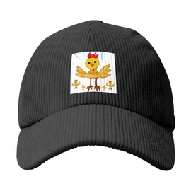 Black Fashion Baseball Cap Hat Men Women Corduroy Rooster in The Square Pattern