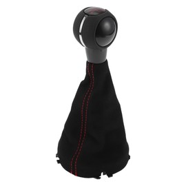 TUCKBOLD 5 Speed Manual Gear Shift Knob with Cover for Mini Cooper F55 F56 Hatchback | Gearbox Stick Shifter Lever Knob Black Red Plastic Faux Leather 1 Pcs