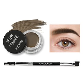 PHOERA 6 Colors Brow Pomade, Eyebrow Pomade Gel, ​Eyebrow Cream, Highly Pigmented Eyebrow Gel, For Eye Brow MakeUp Brow Color Versatile, Defines, Sculpts, Shades,Contours(03 SOFT BROWN)