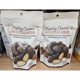Trader Joe Slightly Coated Dark Chocolate Almonds 10oz 283g (Two Bags)