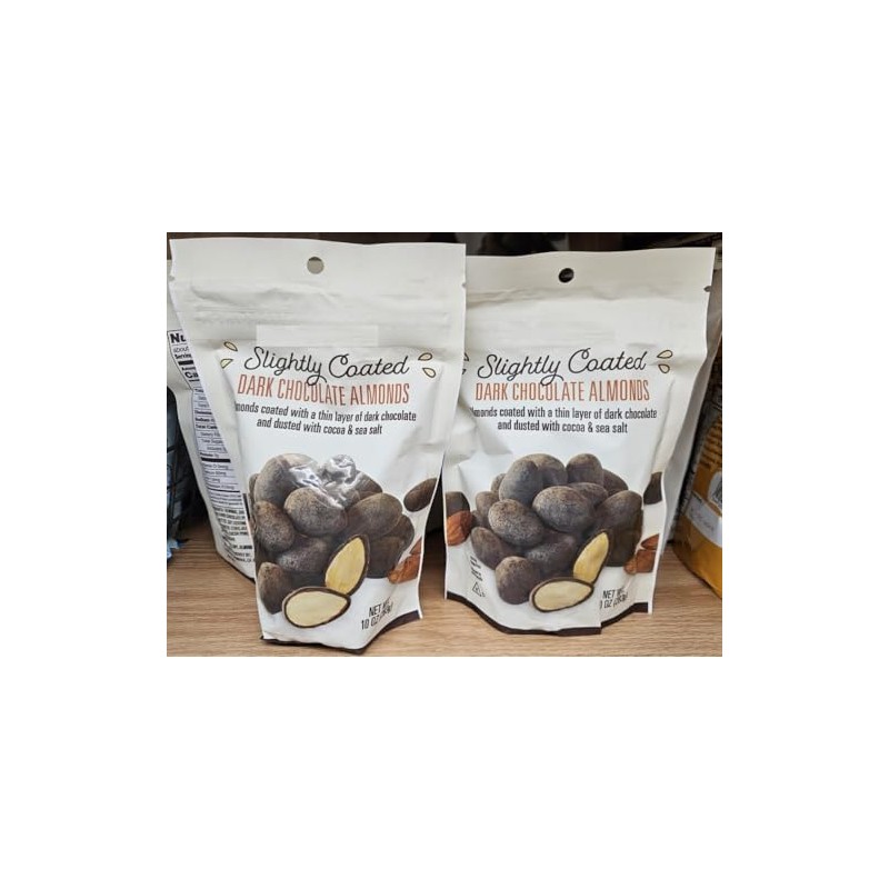 Trader Joe Slightly Coated Dark Chocolate Almonds 10oz 283g (Two