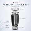 Vaso Térmico De 20oz Acero Inoxidable Con Popote Y Cepillo