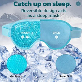 Boldhealth Polyester Eye Mask Cooling Gel With Beads For Dark Circles, Dry Eyes, Cooling Eyes, Redness, Eye Patches Eye Cooling Gel Pad Stretchable With Sleeping Mask Eye Relaxing For Women&Men -Blue
