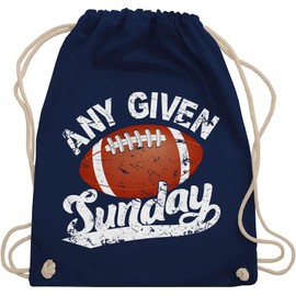 Shirtracer - Gym Bag Backpack - American Decoration Superbowl Party - Any Given Sunday with Football White, 02 Navy Blue