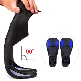 Swimming Flippers for Adults,Diving Fins,Men Women Swim Foot Fins Swimming Diving Open Heel Adjustable Snorkel Fin Blue (XL)