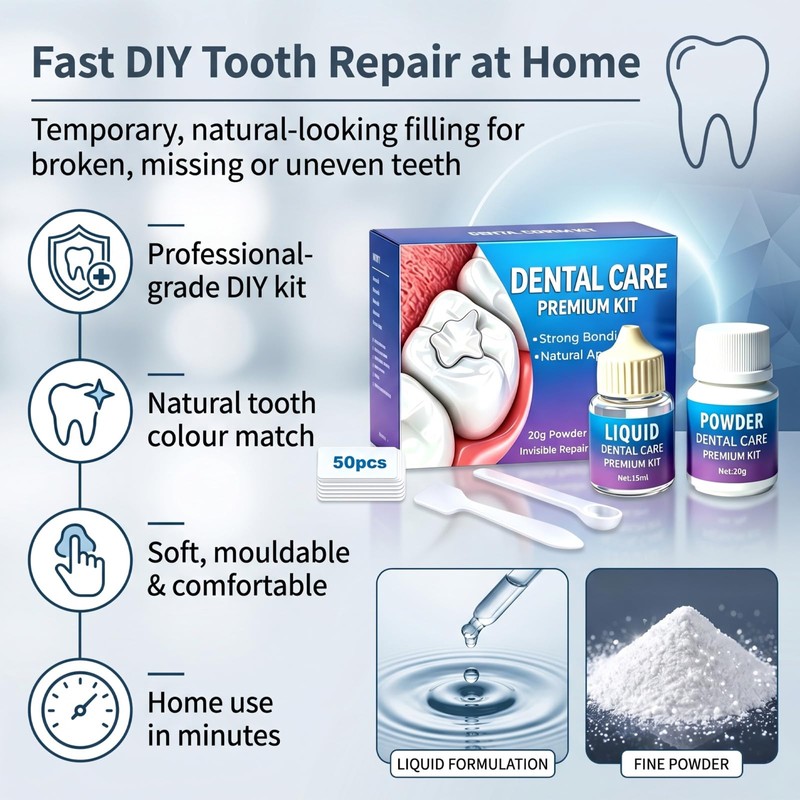 Avvchuy Filling Kit for Teeth, Temporary Chipped Tooth Repair Kit
