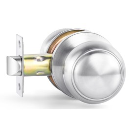 AoutDrr Satin Nickel Passage Door Knob for Hall and Closet Door Knobs, Interior Door Knobs Hallway and Closet Door Handle Lockset, Round Passage Knobs Lock