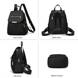 Women's Backpack Waterproof Elegant Small City Backpack, Travel Backpack Sports Backpack School Backpack Laptop Backpacks, Women's Backpack Work Bag for Girls Teen School Travel Business - Black