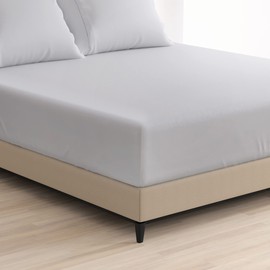 Cosy House Collection 1500 Series Extra Deep Pocket Fitted Sheet - Single Deep Pocket Fitted Bottom Sheet - Ultra Soft - Wrinkle, Stain, Fade Resistant Bed Sheet (Cal King, Silver)