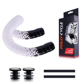 PollyCycle Handlebar Tape for Road Bike – 3mm Thick Shock-Absorbing Silicone Bar Tape – Anti-Slip, Sweat-Wicking, Lightweight – Includes Bar End Plugs & Finishing Tapes