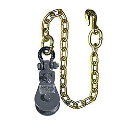 BA Products New! Grey! Secure Tow SBC-3-2T, 2 Ton Snatch Block with Chain for Rollback, Tow Truck, Crane, Wrecker, Farm Equipment, Material Handling