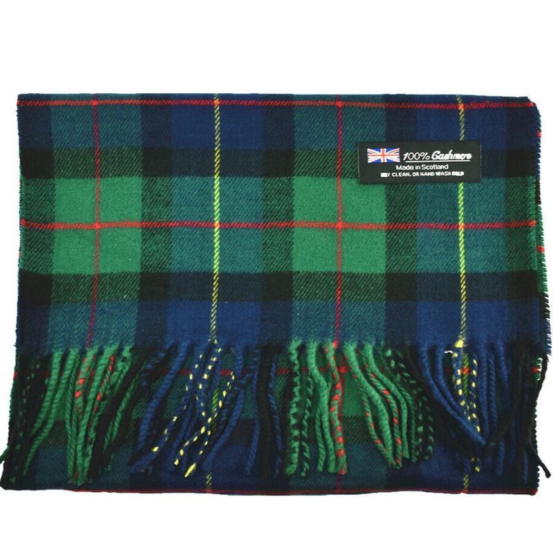 Winter Checked Plaid Wool 100% Cashmere Scotland Made Stripe Solid