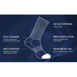 Men’s Dress Socks 6 Pairs Mens Cotton Calf Business Formal Socks Soft Breathable Athletic Long Crew Casual Socks, Cotton Men’s Socks Suitable for All Seasons (AU 7-11.5, 3 Black+3 Grey)