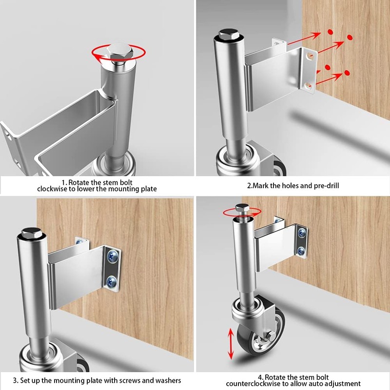 Homhoo Spring Loaded Gate Casters 5” Heavy Duty Gate Caster