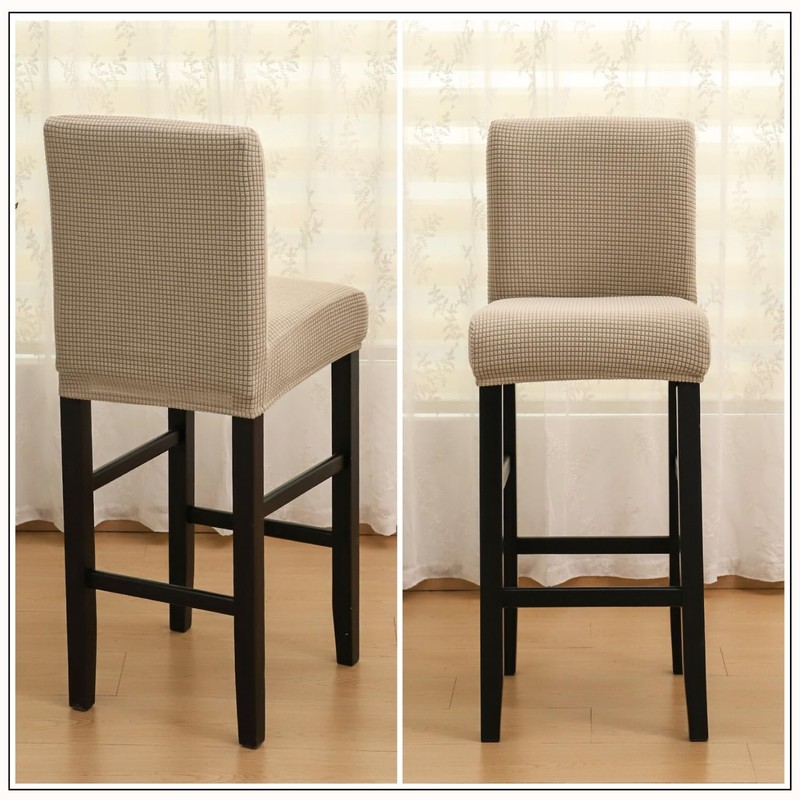 SPRINGRICO Bar Stool Covers Set of 4, Stretch Washable Barstool