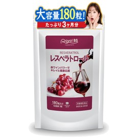 RoyalBS Commercial Resveratrol, 180 Tablets, Approx. 3 Month Supply, Polyphenol, Catenol, Wine, Beauty Supplement, Health Food, Women's Diet