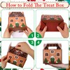 24 Pcs Christmas Treat Boxes 3D Gingerbread House Cardboard Present