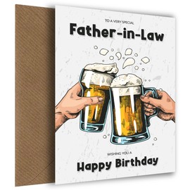 Father-in-Law Birthday Card for Him - Happy Birthday Cards on his 18th 19th 20th 21st 25th 30th - Any Age Fun Bday Card for Father-in-Law at Work on his Bday