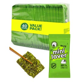 - 40 Count - Organic Roasted Korean Seaweed Sheets - Roasted Seaweed Sheet - Keto Vegan Gluten Free/Side Dish and Snack